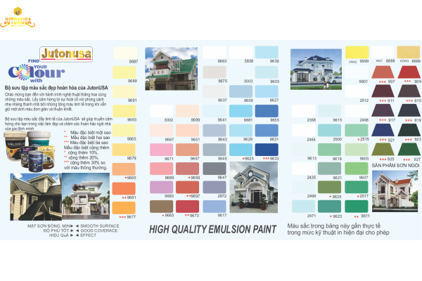 Bảng màu ngoại thất sơn jutonusa